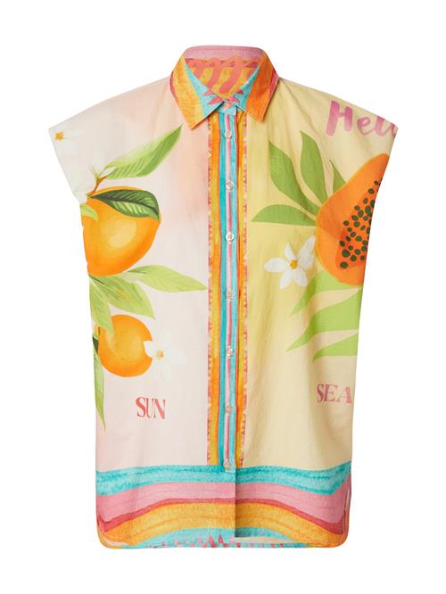 Emily Van Den Bergh Bluse  lysegul / kiwi / mørkeorange / lyserød