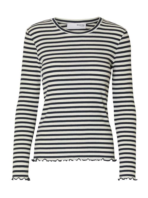 SELECTED FEMME Shirts 'SLFANNA'  ecru / mørkeblå