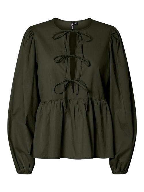 PIECES Bluse 'PCJolly'  mørkegrøn