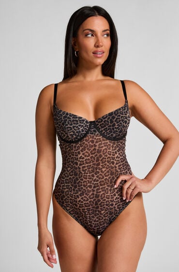 Hunkemöller Tara Leopard body Sort