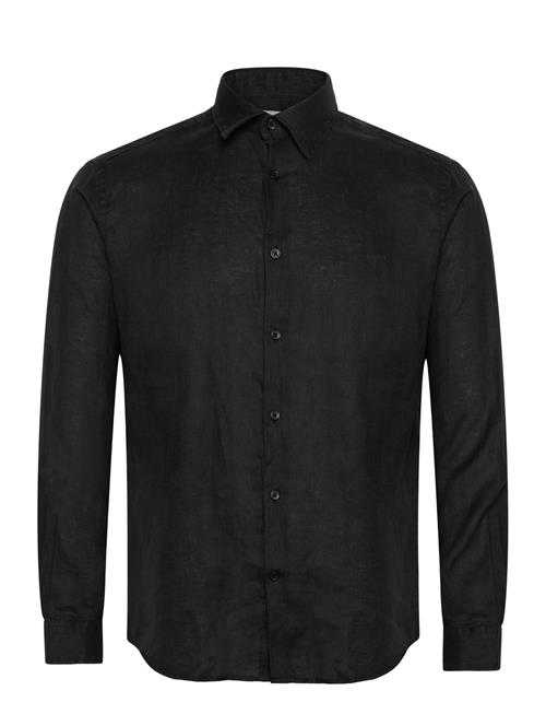 Slhregkylian-Linen Shirt Ls Classic Noos Selected Homme Black