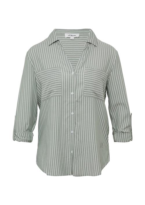 Se s.Oliver Bluse  grøn / hvid ved About You