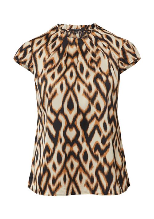 COMMA Bluse  creme / cognac / sort
