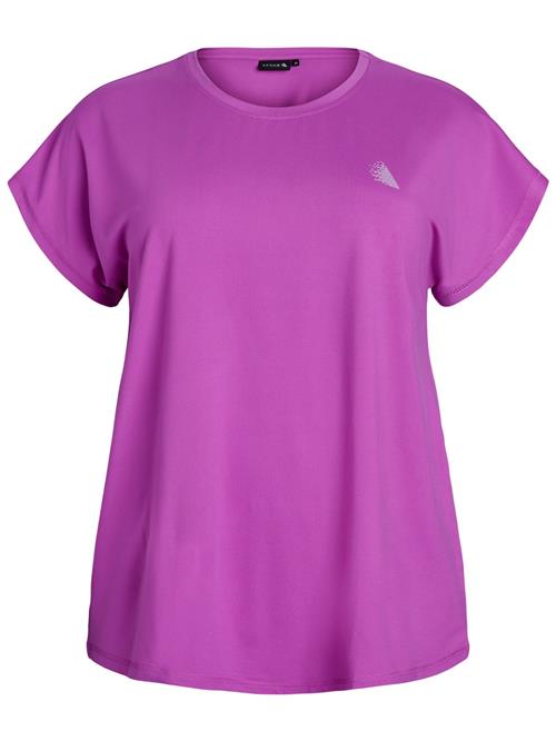 Zizzi Shirts 'ABASIC'  lysegrå / lilla