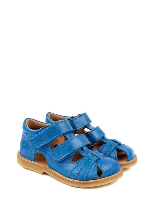 Classic Rub Sole Closed Two Velcro Pom Pom Blue