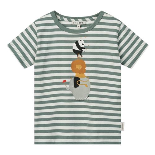 Liewood GOTS Apia Kortærmet T-shirt Circus Stripe Peppermint | Grønn | 92 cm