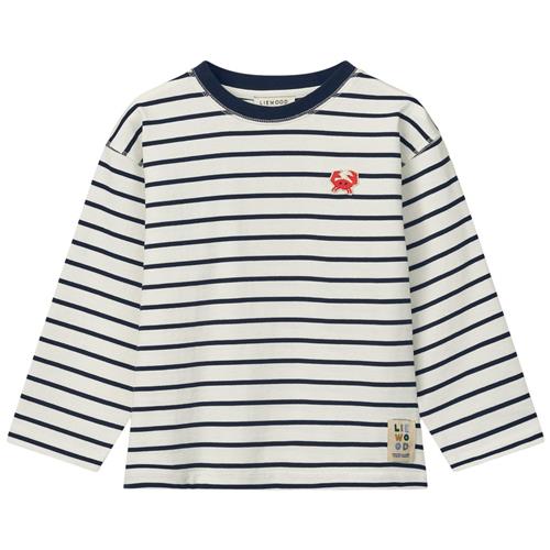 Liewood GOTS Tyler Langærmet T-shirt Stripe Classic Navy Creme De La Creme 122 cm  Creme  122 cm  Unisex