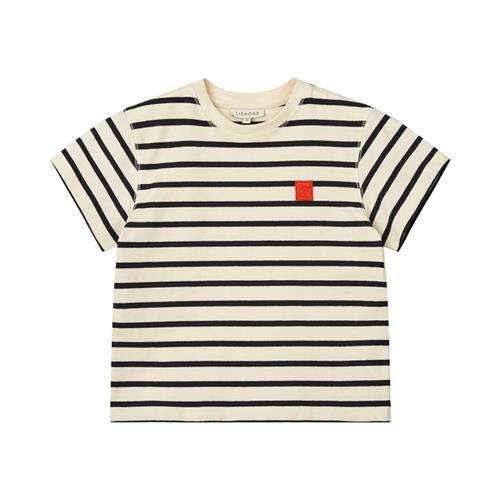 Liewood GOTS Sixten T-shirt Stripe Classic Navy Creme De La Creme |  | 104 cm