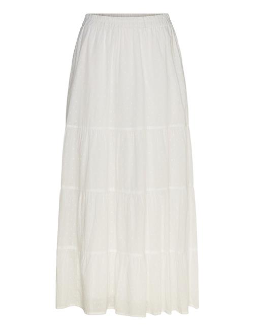 Cotton Dobby Dot Maxi Skirt Bubbleroom White