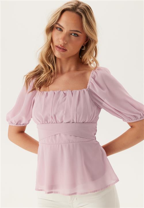 BUBBLEROOM Square Neck S/S Georgette Blouse