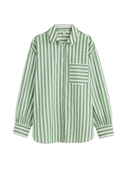 Seasalt Cornwall Bluse 'Sea Path'  grøn / hvid