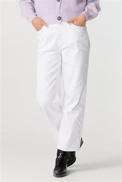 Brede high waist jeans - Hvid - Dame - 29/32 - ONLY