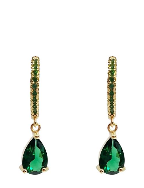 Sandrine Drop Ear Gold Green Pipol's Bazaar Green
