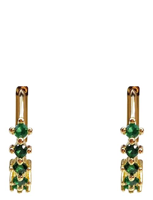Sandrine Hoop Ear Gold Green Pipol's Bazaar Blue