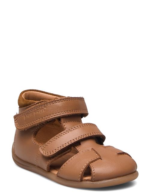 Se Starters™ Two Velcro Sandal Pom Pom Brown ved Booztlet