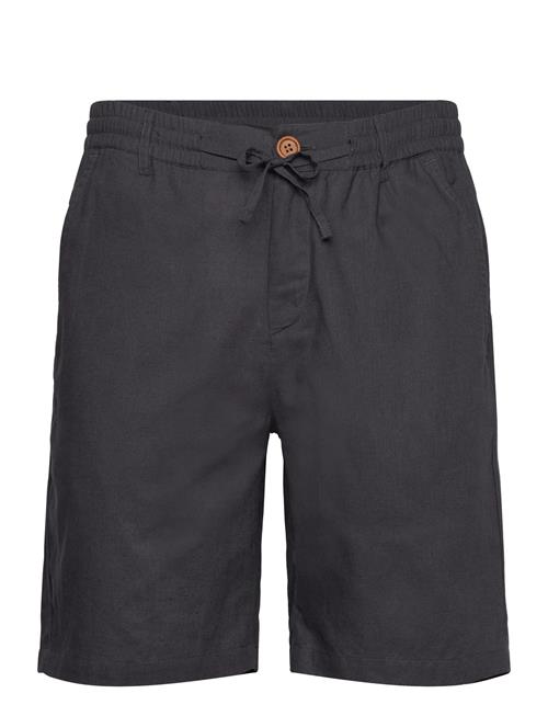 Aklt James Cot/Linen Ela Shorts Anerkjendt Black