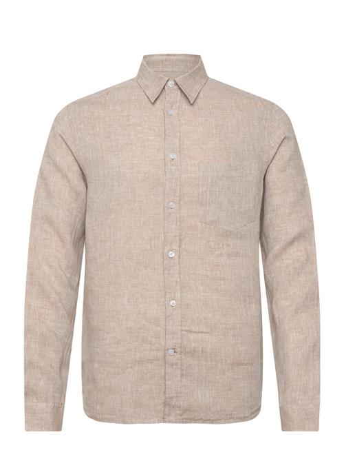 Slim Ls Linen Melange Shirt J. Lindeberg Beige