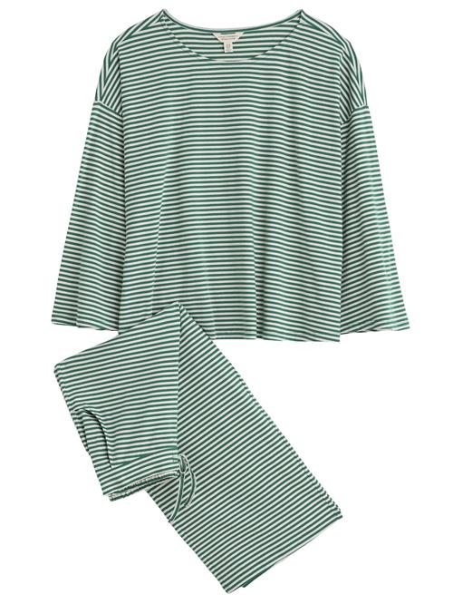 Seasalt Cornwall Pyjamas 'Tree Shadow'  grøn / hvid