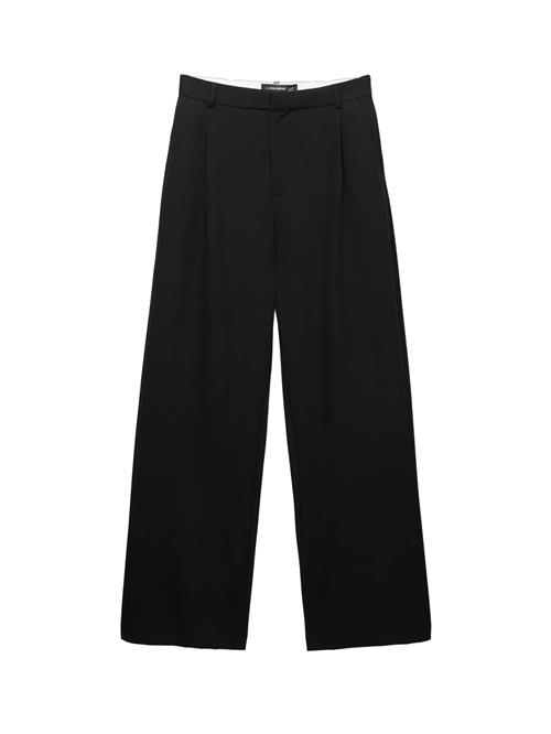 Pull&Bear Bukser med lægfolder  sort