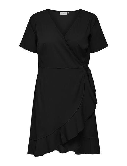 Carlivia S/S Wrap Knee Dress Wvn ONLY Carmakoma Black