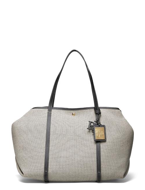 Canvas & Leather Large Emerie Tote Lauren Ralph Lauren Grey
