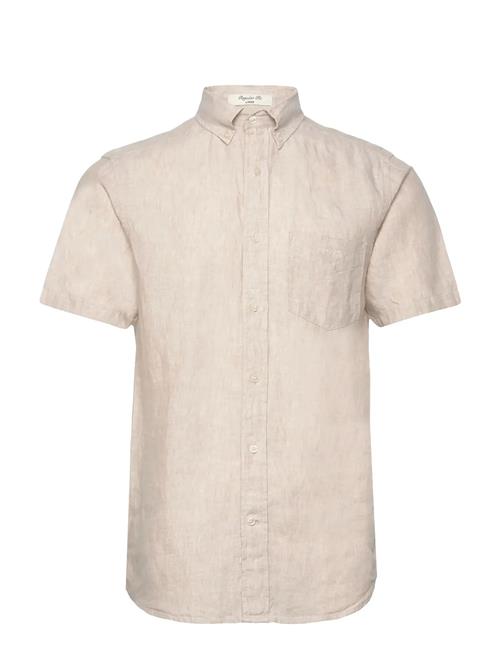 Reg Linen Ss Shirt GANT Beige