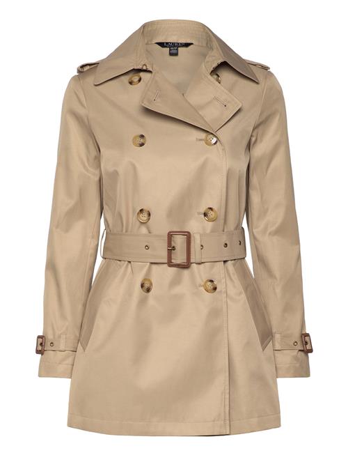Double-Breasted Cotton-Blend Trench Coat Lauren Ralph Lauren Beige