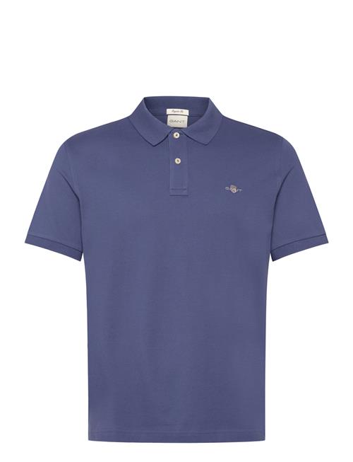 Reg Shield Ss Pique Polo GANT Navy