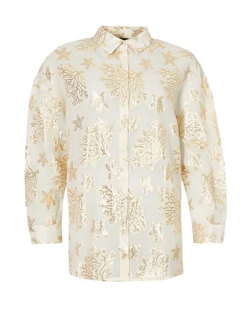 South Beach Bluse  guld / hvid