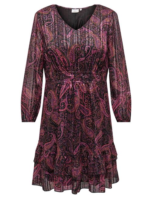 Carclarie Life L/S V-Neck Dress Aop ONLY Carmakoma Pink
