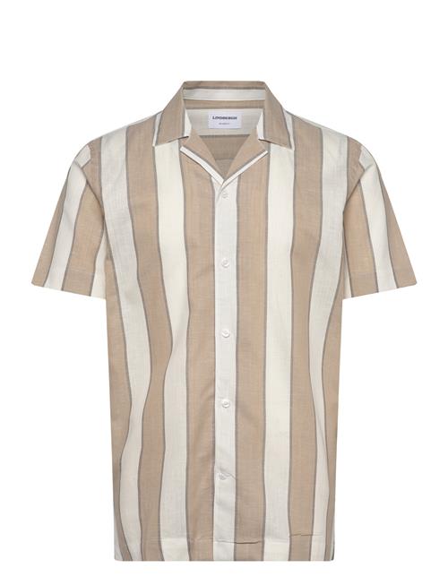 Striped Linen/Cotton Shirt S/Sstriped Linen/Cotton Shirt S/S Lindbergh Beige