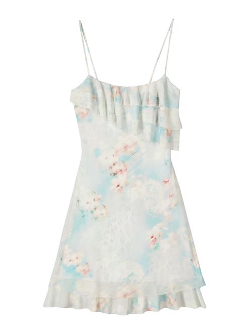 Bershka Coctailkjole  lyseblå / pink / hvid