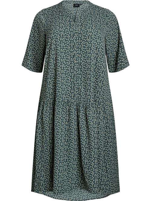 Zizzi Kjole 'Vanni'  beige / grøn