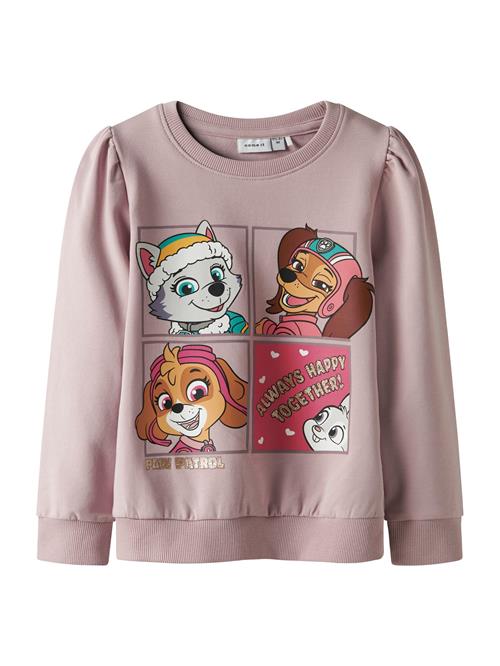 NAME IT Sweatshirt 'NMFJOSE PAW'  jade / lilla / rosé / hvid