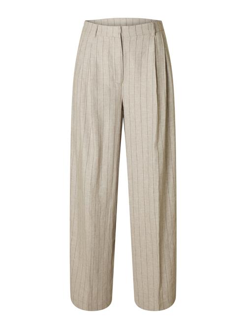 SELECTED FEMME Bukser med lægfolder  beige-meleret