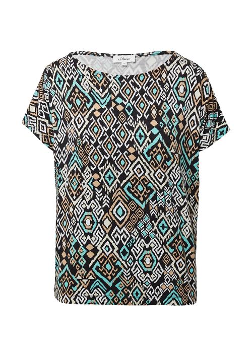 s.Oliver Shirts  mørkebeige / turkis / sort / hvid