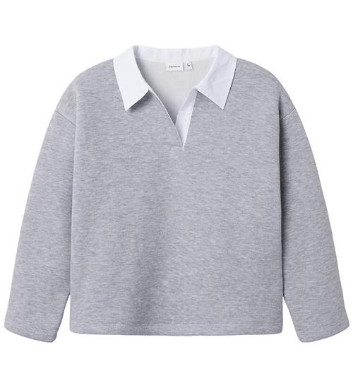 Name It Polobluse - NkfBetsy - Gråmeleret