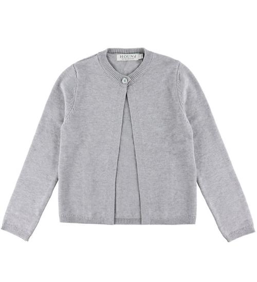 Hound Cardigan - Strik - One Button - Light Grey Melangé