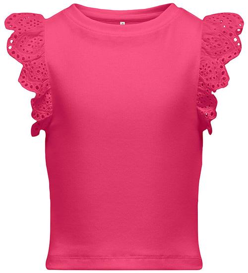 Kids Only Top - Rib - KogDrea - Fuchsia Purple m. Broderi Anglai