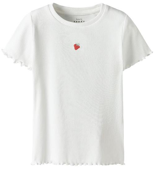 Name It T-shirt - Rib - NmfVivemma - Bright White/Strawberry