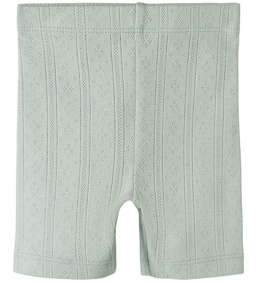 Name It Cykelshorts - NmfJsilke - Aqua Gray m. Hulmønster