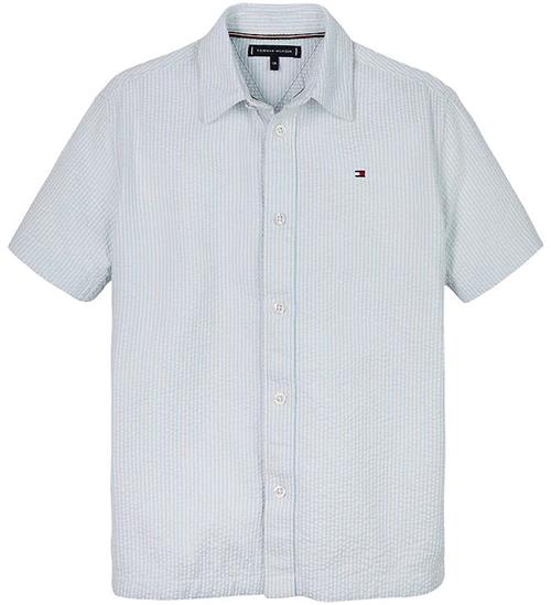 Tommy Hilfiger Skjorte - Seersucker - Breezy Blue White Stripe