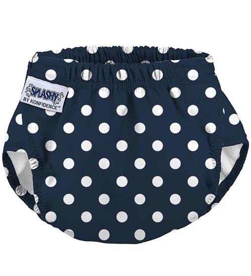 Konfidence Blebadebukser - e-Flex Splashy - Polka Navy/White Spo