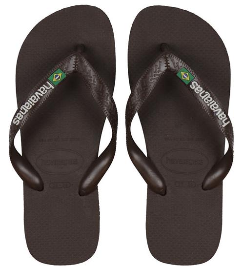 Havaianas Klipklapper - Brasil Logo - Dark Brown/White