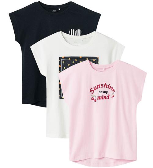 Name It T-shirt - NkfViga - 3-pak - Ballerina/Dark Sapphire/Brig