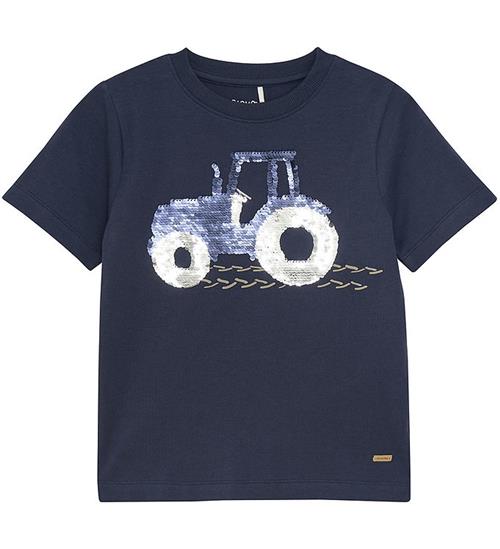 Minymo T-shirt - Blue Nights m. Reversible Sequins