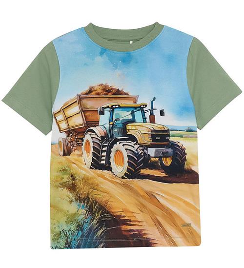 Minymo T-shirt - Hedge Green m. Print