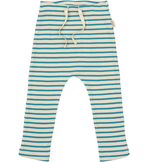 Petit Piao Bukser - Rib - Modal - Turquise/Dark Off White