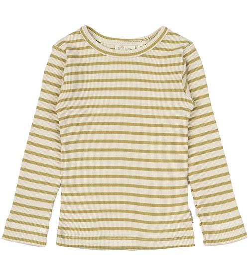 Petit Piao Bluse - Rib - Modal - Khaki/Dark Off White