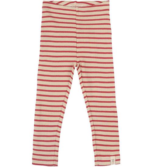 Petit Piao Leggings - Rib - Modal - Light Berry/Dark Off White